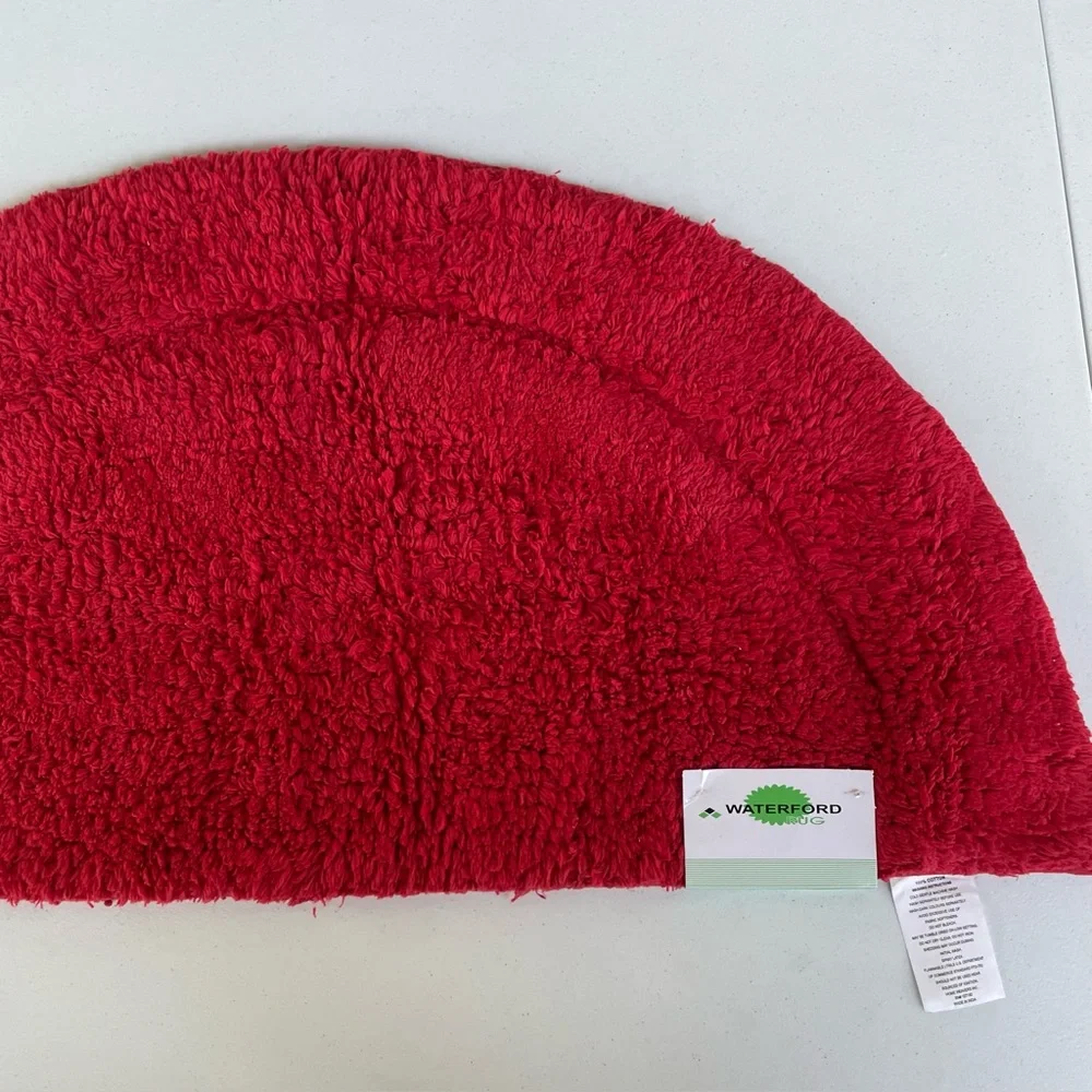 Home Weavers Inc Waterford Quick Dry Bath Rug Red Half Circle 17